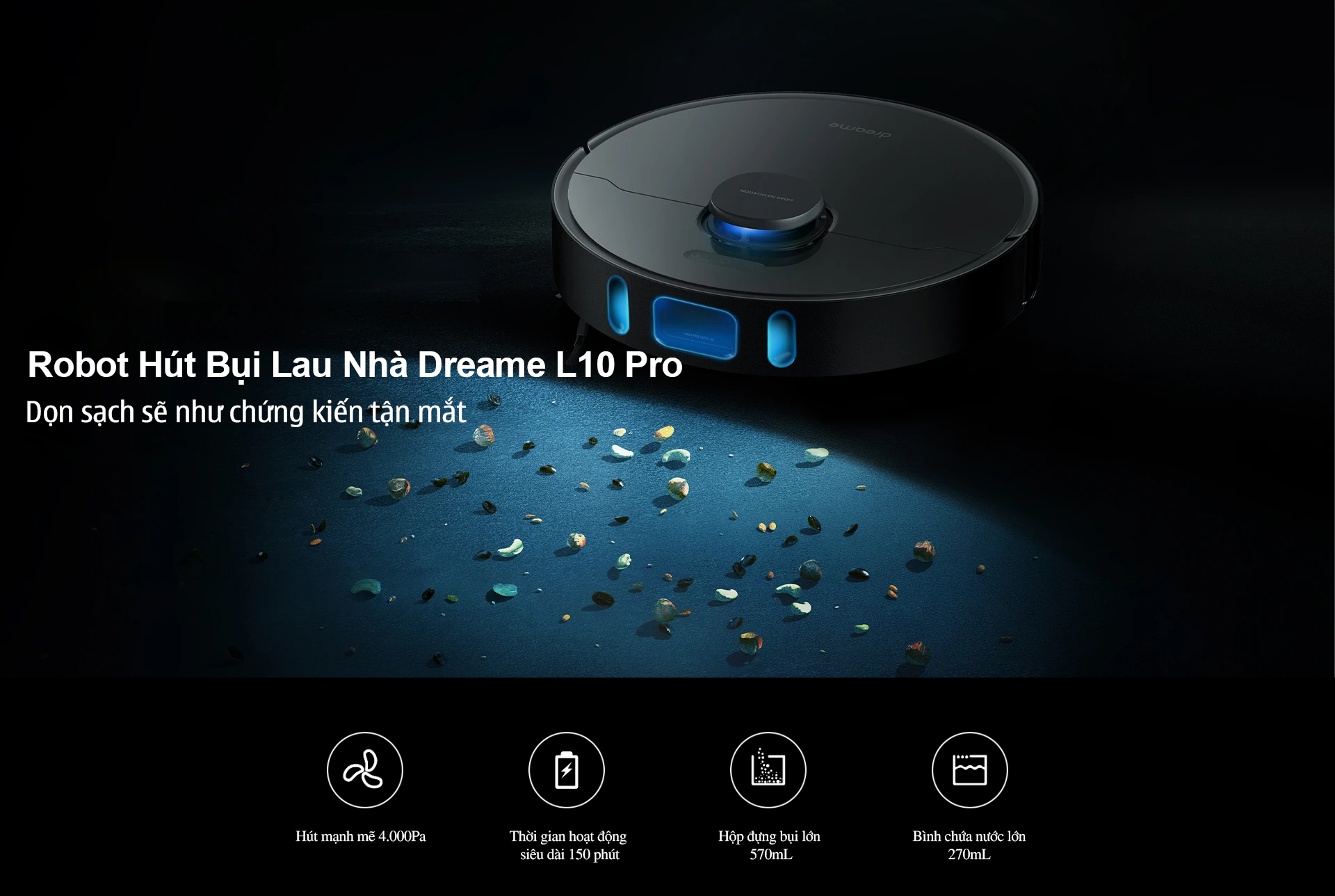 Robot hút bụi lau nhà Xiaomi Dreame L10 Pro RLS5L Vacuum – Bản Quốc Tế