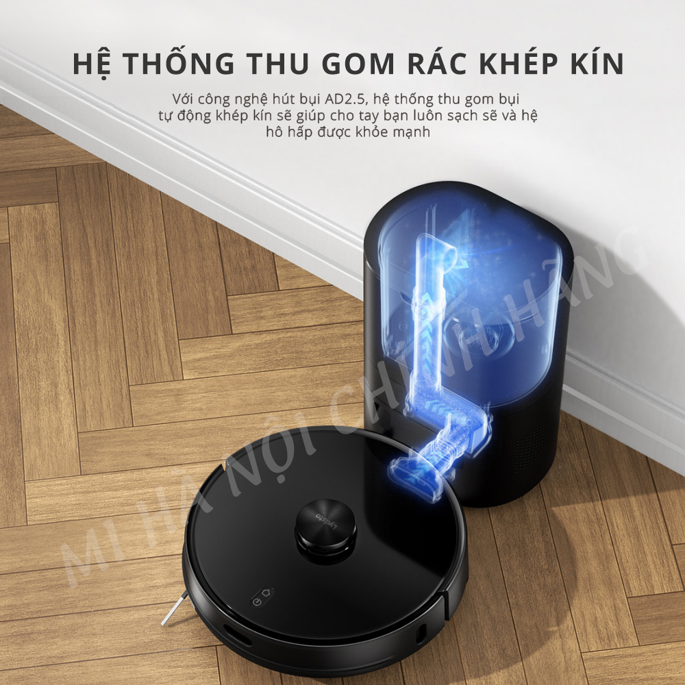 Robot hút bụi Xiaomi Lydsto R1 được trang bị hệ thống tự động lấy rác