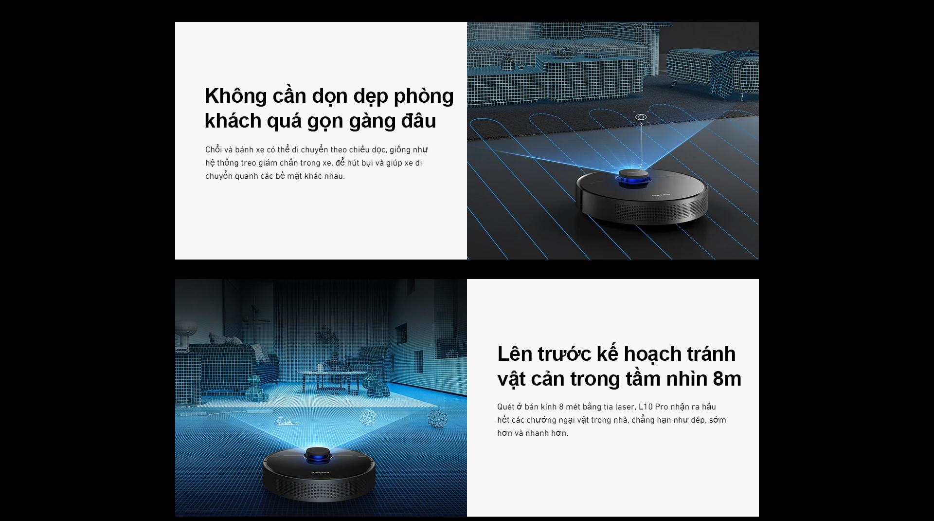 Xiaomi Dreame L10 Pro tự nhận diện chất liệu, bề mặt sàn thông minh