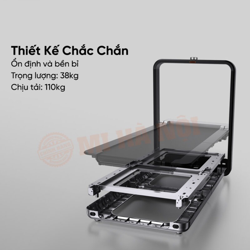 Bộ khung sườn của máy chạy bộ thông minh Walkingpad X21 được làm từ vật liệu hợp kim nhôm cao cấp có độ bền cao và vô cùng chắc chắn