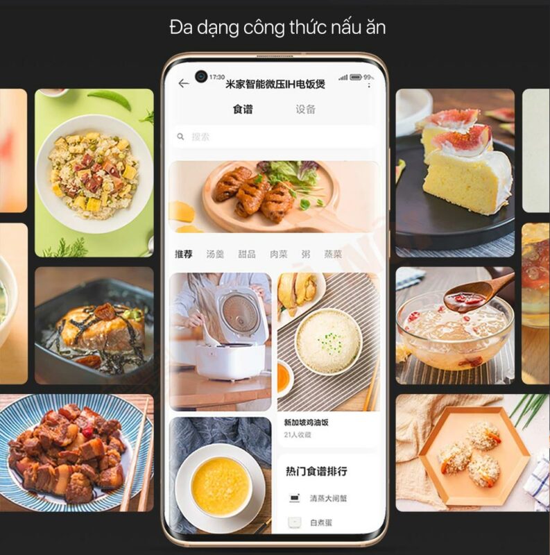 Sản phẩm nồi cơm điện cao tần Xiaomi hỗ trơ hơn 3000 phương pháp nấu cơm cùng 200 loại gạo khác nhau