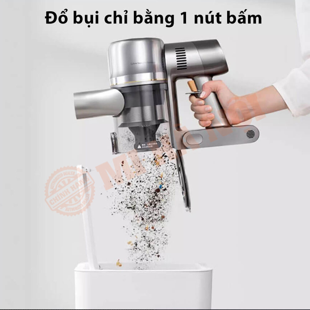 Xiaomi Dreame V16S làm sạch hộp bụi với 1 nút ấn