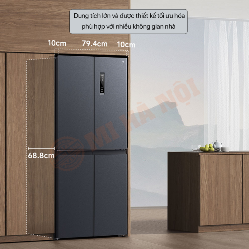 Tủ lạnh Xiaomi Mijia 430L có chiều rộng toàn bộ máy chỉ 79,4cm gọn gàng