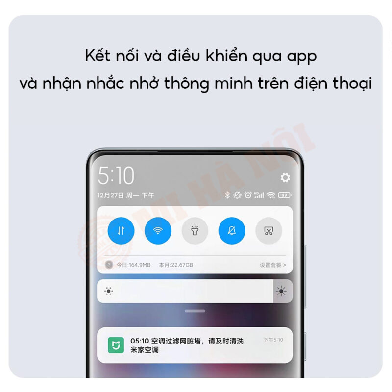 Điều hòa Xiaomi 2 chiều này được trang bị cổng kết nối Bluetooth