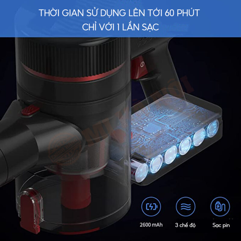 Thời gian sử dụng lên tới 60 phút chỉ trong 1 lần sạc