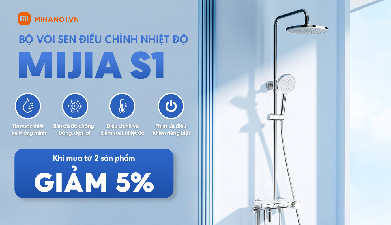 Bộ vòi sen điều chỉnh nhiệt độ Mijia S1 Giảm 5% khi mua từ 2 sản phẩm trở lên 