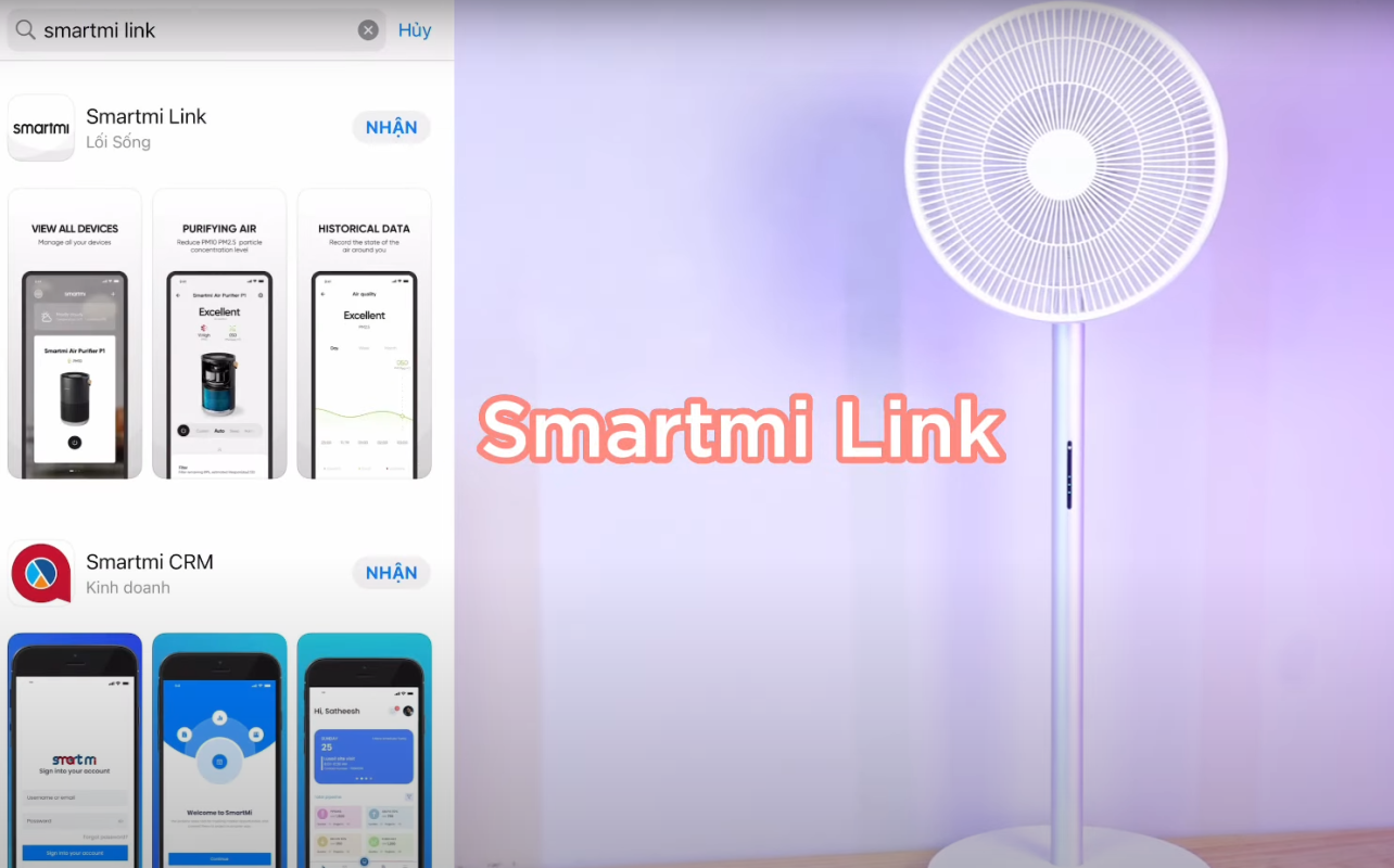 Kết nối quạt Xiaomi Smartmi Gen 3 Pro bằng ứng dụng Smartmi Link