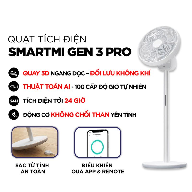 Quạt tích điện Smartmi Gen 3 Pro