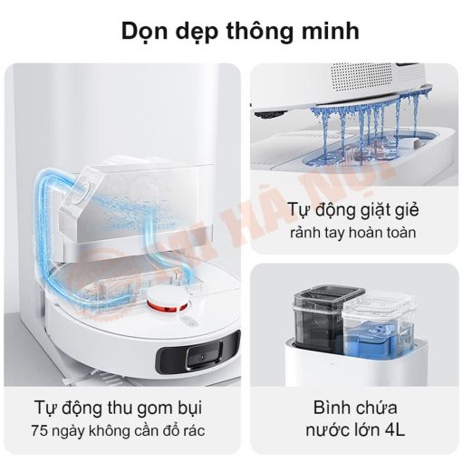 Pin 5200mAh, dọn dẹp liên tục với diện tích sàn lớn