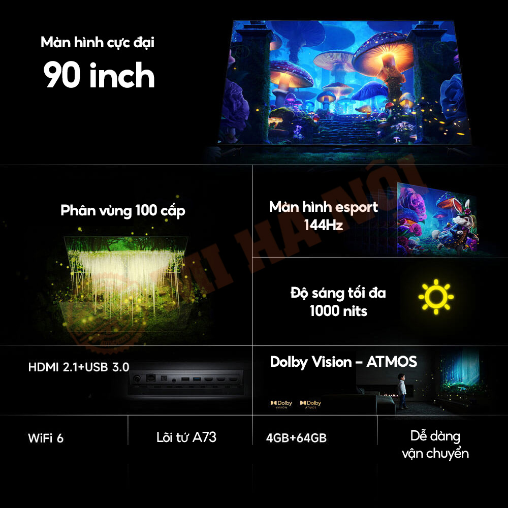 Tivi Xiaomi ES Pro 90 inch tạo hình ảnh sắc nét sống động 