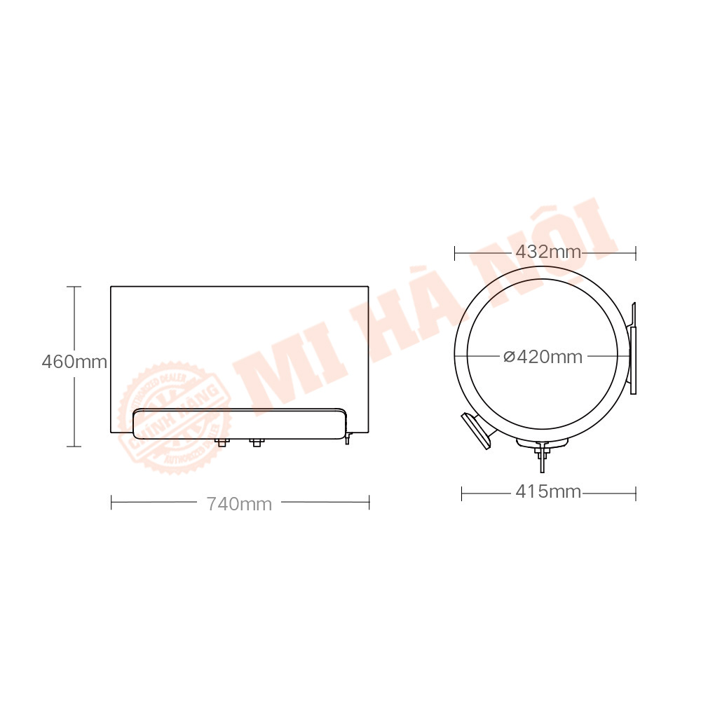 Kích thước Bình nóng lạnh Mijia N1