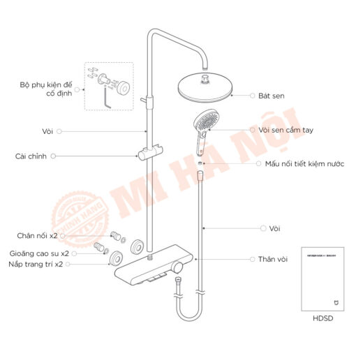 Vòi sen điều chỉnh nhiệt độ Mijia N1