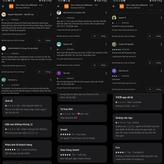 Nhiều đánh giá, và bình luận tiêu cực
