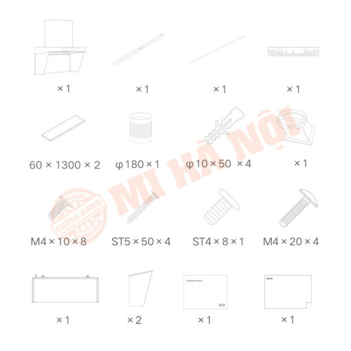 Kích thước Máy hút mùi thông minh Xiaomi Mijia P2 MJ06CY